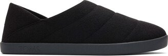 Black Felt Fleece Ezra Slippers