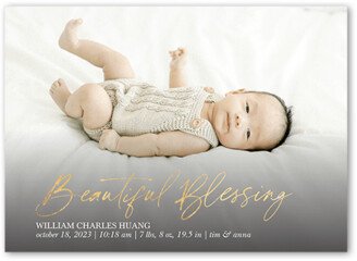 Birth Announcements: Handwritten Blessing Birth Announcement, Yellow, 5X7, Standard Smooth Cardstock, Square