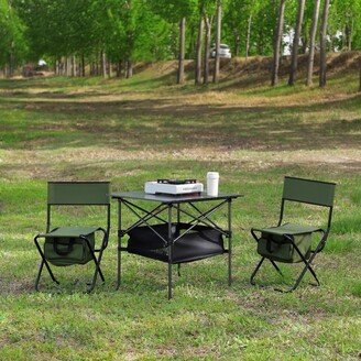 Siavonce Folding Outdoor Table and Chairs Set of 3