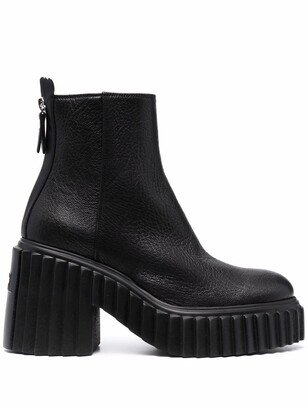 Ridged Sole Platform Boots