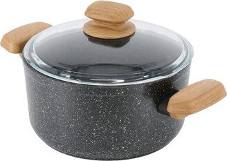 Korkmaz Montana 2 Piece 5 Liter Aluminum Nonstick Casserole Dish with Lid and Faux Wood Handles