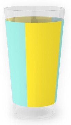 Outdoor Pint Glasses: Vertical Stripes Outdoor Pint Glass, Blue