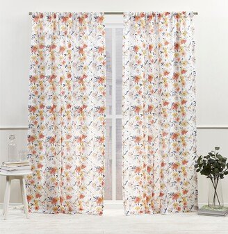 Hattie Light Filtering Semi Sheer Rod Pocket Curtain Panel Pair