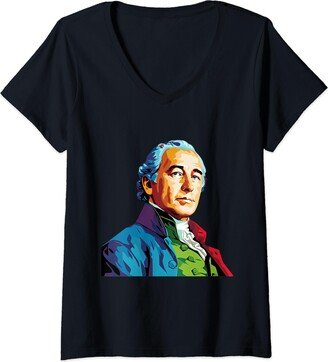 David Hume Philosophy Art Style Designs David Hume Pop Art V-Neck T-Shirt-AA