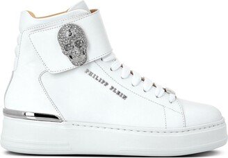 Crystal-Skull High-Top Sneakers