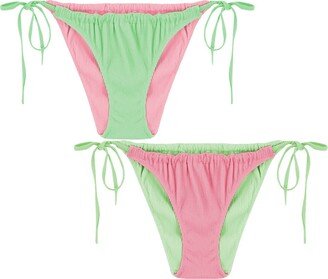 We are We Wear Reversible Melissa Tie Side Bikini Pant Mint/Pink