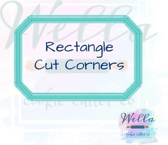 Rectangle Plaque With Cut Corners Cookie Cutter, Cutter