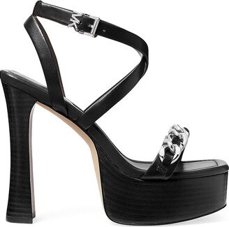 Paola 125MM Chain Leather Platform Sandals