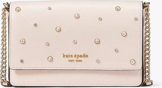 Purl Embellished Flap Chain Wallet