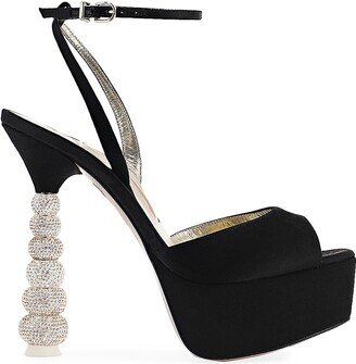 Deya 140MM Crystal-Embellished Platform Sandals