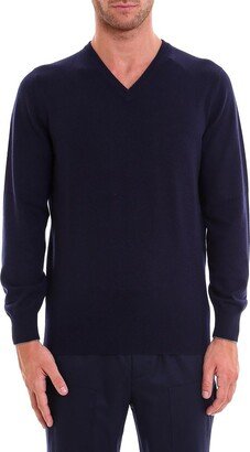 Brunello Cucinelliv V-Neck Knitted Jumper-AB