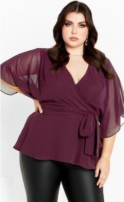 | Women's Plus Size Elegant Wrap Top - spiced - 12 Plus