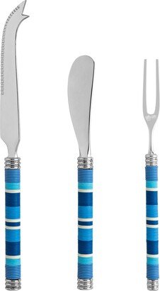 Jubilee Cheese Knife, Spreader and Fork Set - Shades of Denim