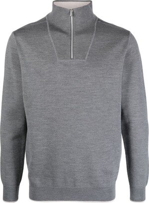 Boggi Milano Half-Zip Wool-Blend Jumper