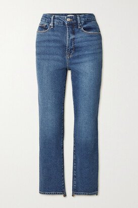 Good Boy Cropped Recycled High-rise Slim-leg Jeans - Blue