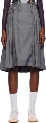 Nodress Grey Pleated Midi Skirt