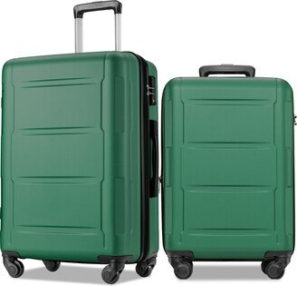 EDWINRAY 2 Piece Luggage Set ABS Expandable Suitcase with TSA Lock