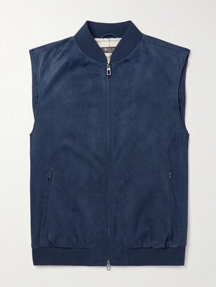 Wool-blend Trimmed Suede Vest