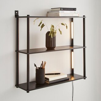 Dunelm Cole Wall Unit with LED Lights Black Black