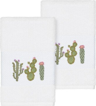 White Mila Embellished Hand Towel - Set of 2