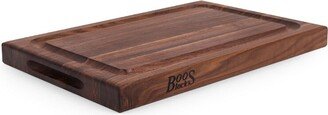 Reversible 18 Inch Wide 1.5 Inch Thick BBQ Barbecue Carving Cutting Board with Deep Juice Groove, 12 x 18 x 1.5 Inches, Walnut