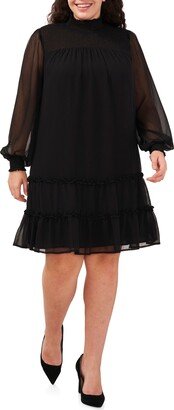 Smocked Ruffle Long Sleeve Dress