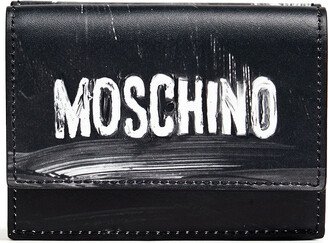 Logo-print leather wallet-AJ