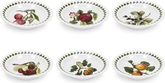 Pomona Oatmeal Soup Bowl, Set of 6, Made in England - Assorted Fruits Motifs,6.5 Inch