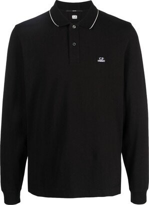 Logo-Patch Cotton Polo Shirt-AA