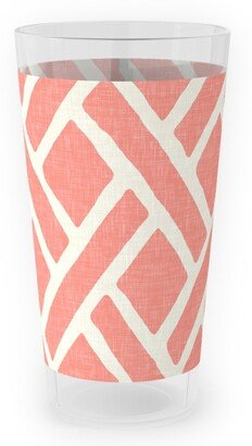 Outdoor Pint Glasses: Lattice - Light Coral Outdoor Pint Glass, Pink