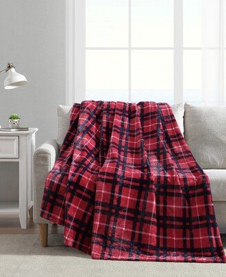 North Sail Plaid Ultra Soft Plush Fleece Blanket, Twin - Red, Green, Navy