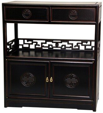 Handmade Rosewood Antique Black Long Life Display Cabinet