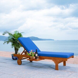 Outdoor Newport Chaise Lounge Chair with Side Table - 27.6 W x 78.7 L x 14.2 H