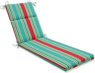 Pillow Perfect Aruba Stripe Turq/Coral Chaise Lounge Cushion