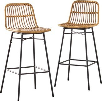 24 Set of 2 Greenville Counter Height Barstools Natural - Lifestorey