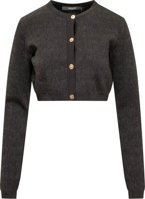 Button-Up Cropped Knitted Cardigan