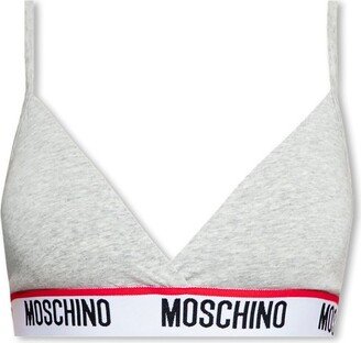 Logo-Tape V-Neck Triangle Bra-AA