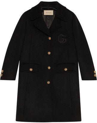 Double G embroidered button-front coat-AA