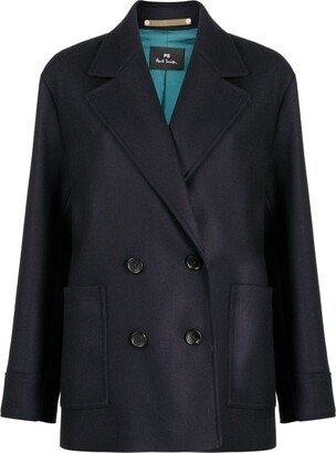 Notched-Lapels Double-Breasted Coat-AG