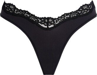 Lace-Trim Fits Everybody Dipped Thong