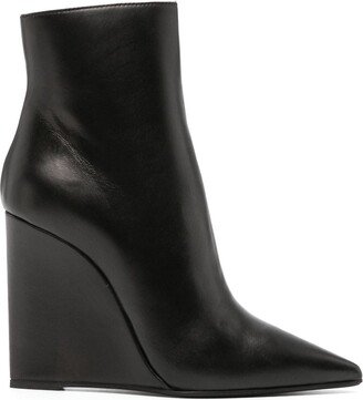 Kira 120mm wedge leather boots