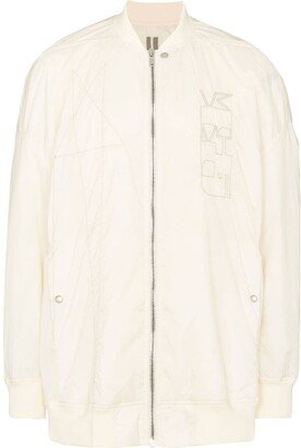 Embroidered Logo Bomber Jacket-AB