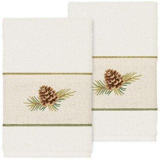 Pierre Embellished Hand Towel - Set of 2 - Cream