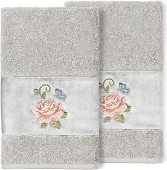 Light Gray Rebecca Embellished Hand Towel - Set of 2