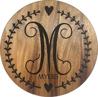 Personalized Lazy Susan, Susan Serving Tray, Solid Wood Custom Engraved Turn Table, Charcuterie Board