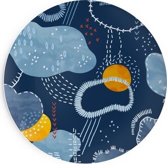 Salad Plates: Shashiko Spring Clouds - Blue Salad Plate, Blue