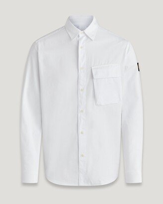 Garment Dye Cotton Scale Shirt In White