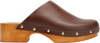 Split Leather Clog Mules & Clogs Brown