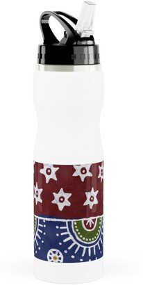 Photo Water Bottles: Batik Complete - Warm Stainless Steel Water Bottle With Straw, 25Oz, With Straw, Multicolor