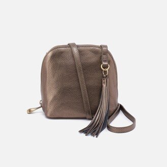 Nash Crossbody in Pebbled Metallic Leather - Pewter